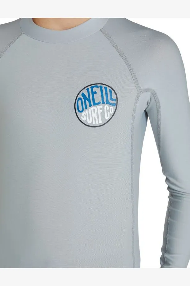 O'NEILL KIDS REACTOR UV LONG SLEEVE RASH VEST - COOL GREY