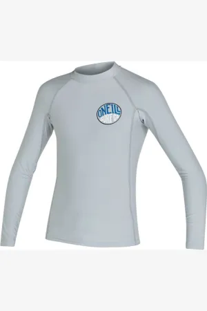 O'NEILL KIDS REACTOR UV LONG SLEEVE RASH VEST - COOL GREY