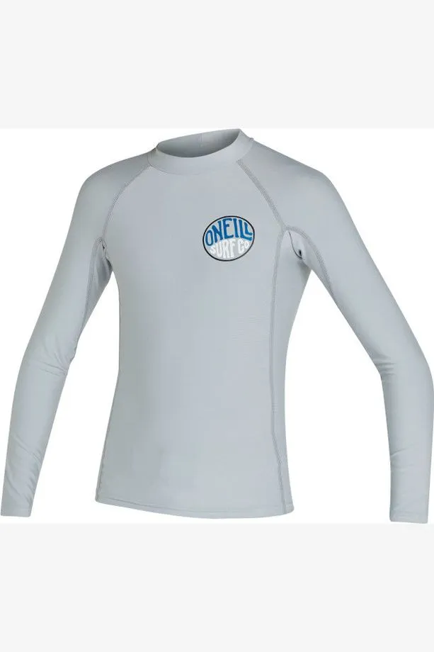 O'NEILL KIDS REACTOR UV LONG SLEEVE RASH VEST - COOL GREY