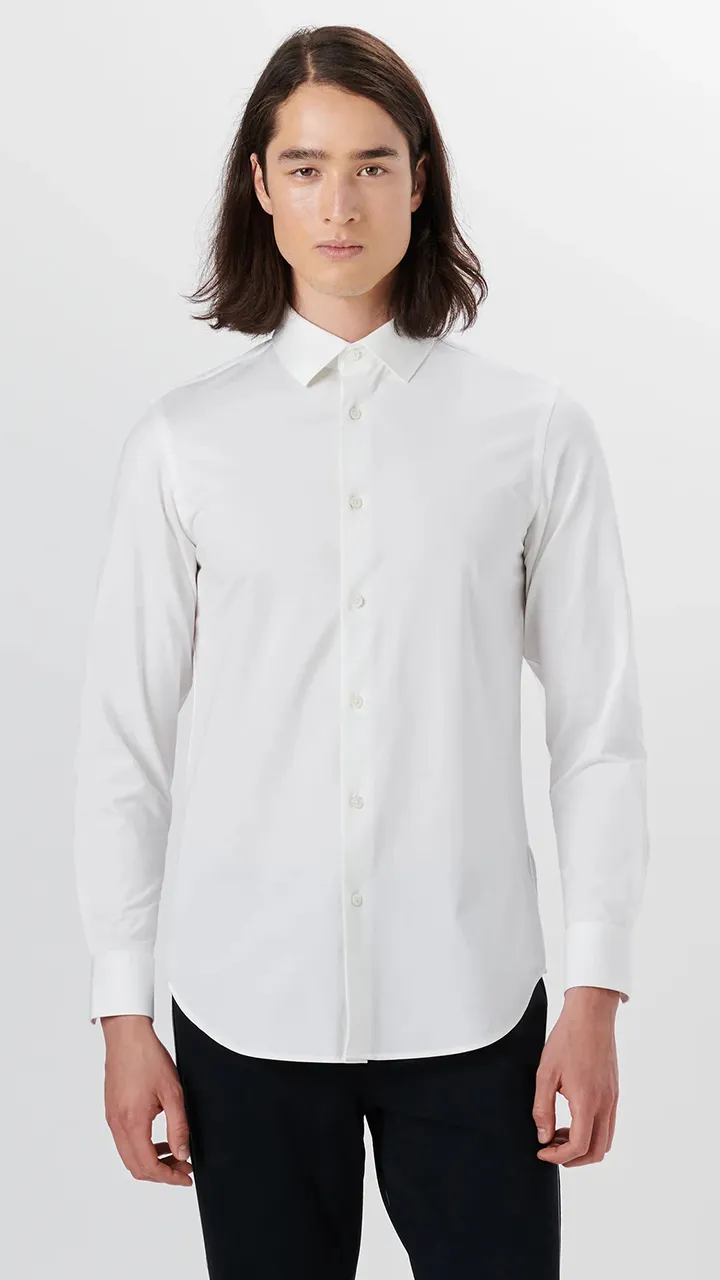 OOOHCOTTON 8 WAY STRETCH SHIRT - WHITE
