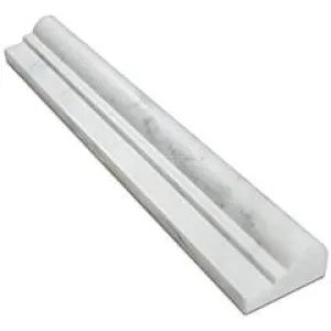Oriental White (Eastern White) Marble OG-1 Single-Step Chair Rail Molding Trim, Honed