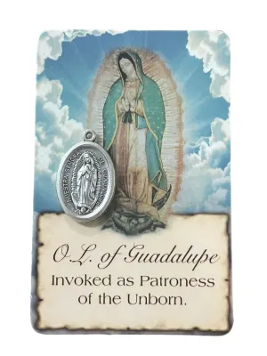 Our Lady of Guadalupe Prayer Card and Medal