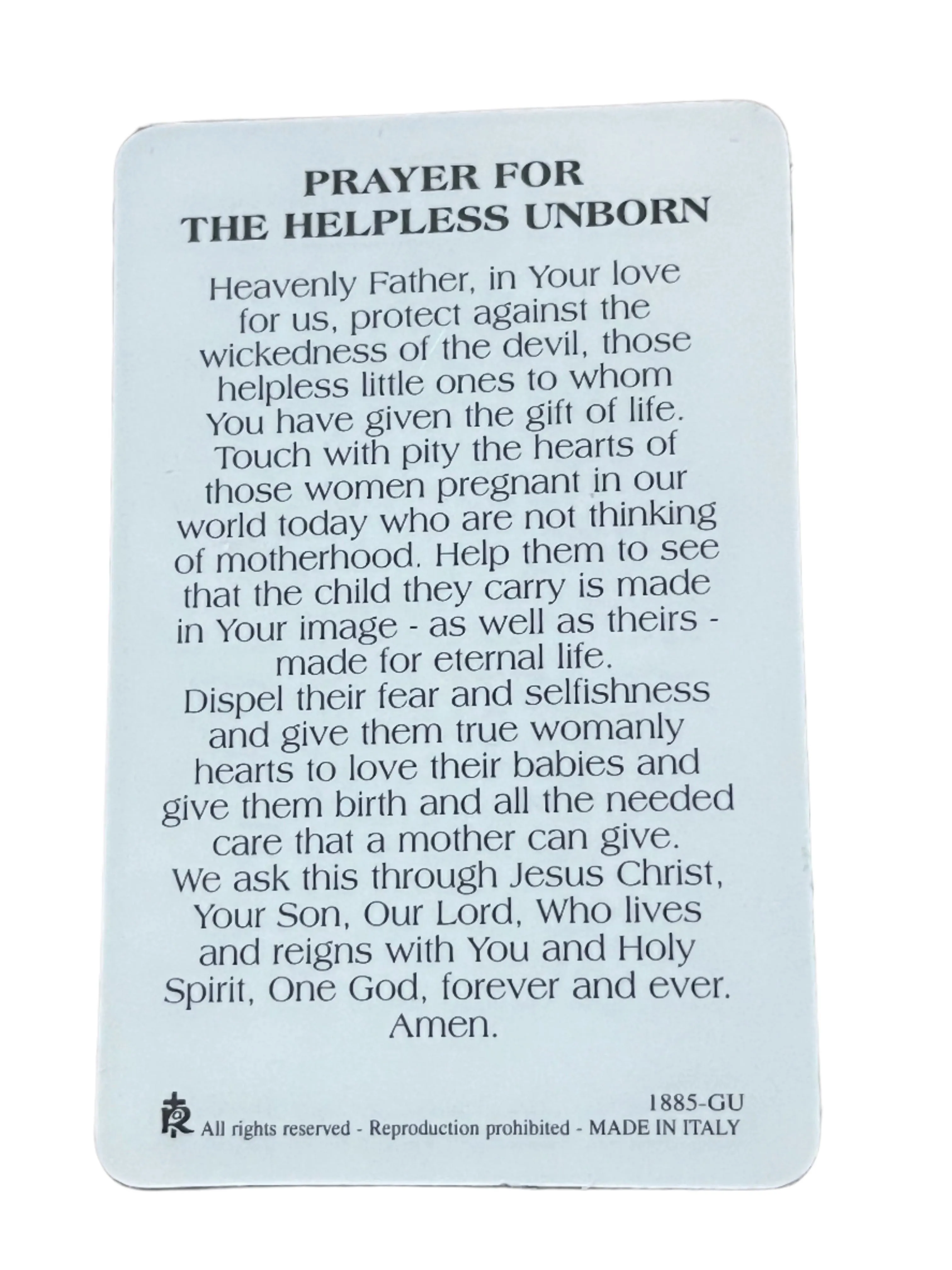 Our Lady of Guadalupe Prayer Card and Medal