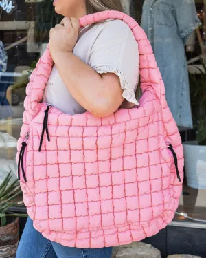 OVERSIZED QUILTED CARRYALL CROSSBODY BAG