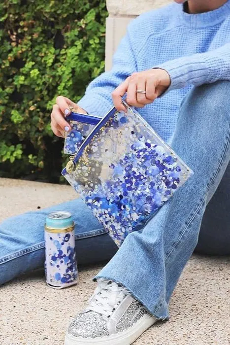 Packed Party Spirit Squad True Blue Confetti Everything Pouch