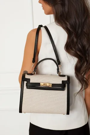 Paolina Black and Ivory Purse