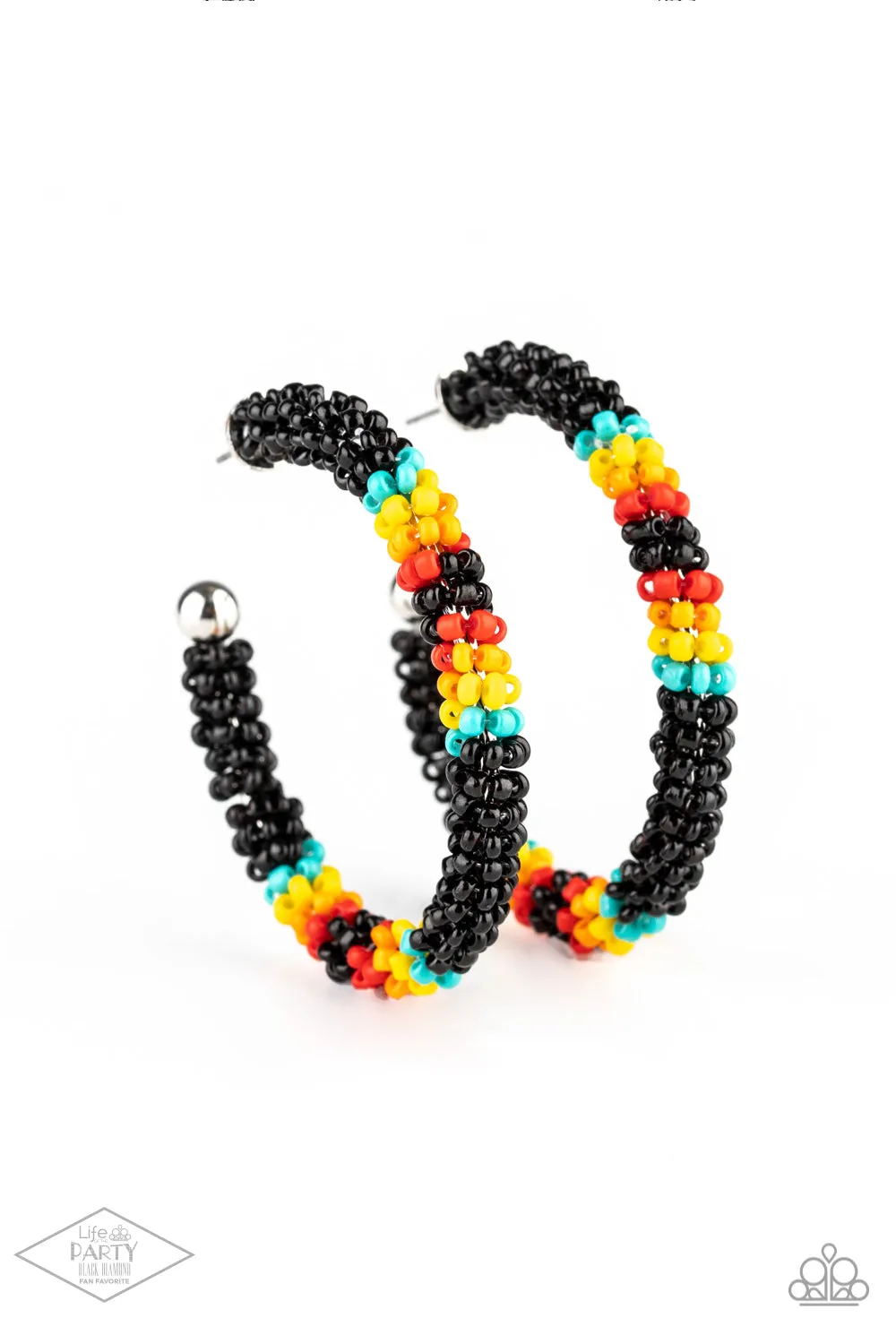 Paparazzi - Bodaciously Beaded - Black Earrings