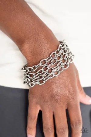 Paparazzi- Fast Ball Silver Bracelet