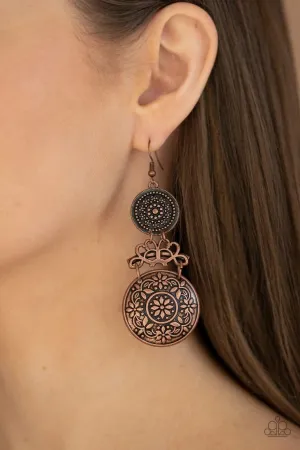 Paparazzi - Garden Adventure - Copper Earrings