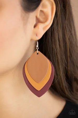 Paparazzi - Light as a LEATHER - Red Earrings