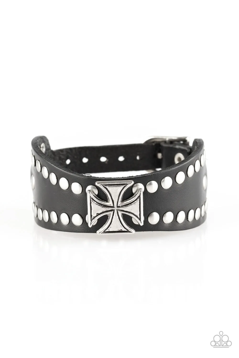 Paparazzi - On the Chopper Block - Black Urban Bracelet
