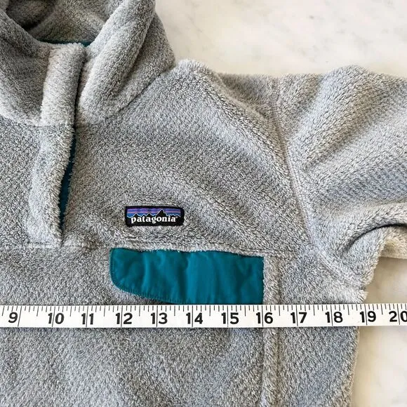 Patagonia Re-Tool 1/4 Snap Pullover Grey/Turquoise Polartec Fleece - Women's M