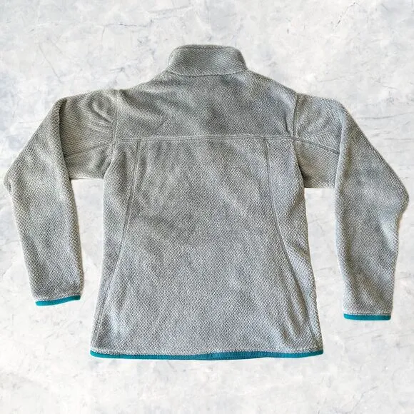 Patagonia Re-Tool 1/4 Snap Pullover Grey/Turquoise Polartec Fleece - Women's M