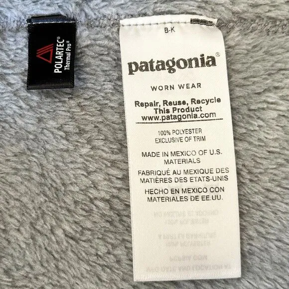 Patagonia Re-Tool 1/4 Snap Pullover Grey/Turquoise Polartec Fleece - Women's M