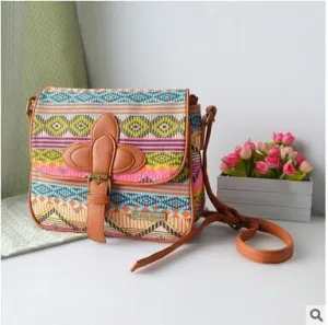 Patterned Canvas Shoulder Bag