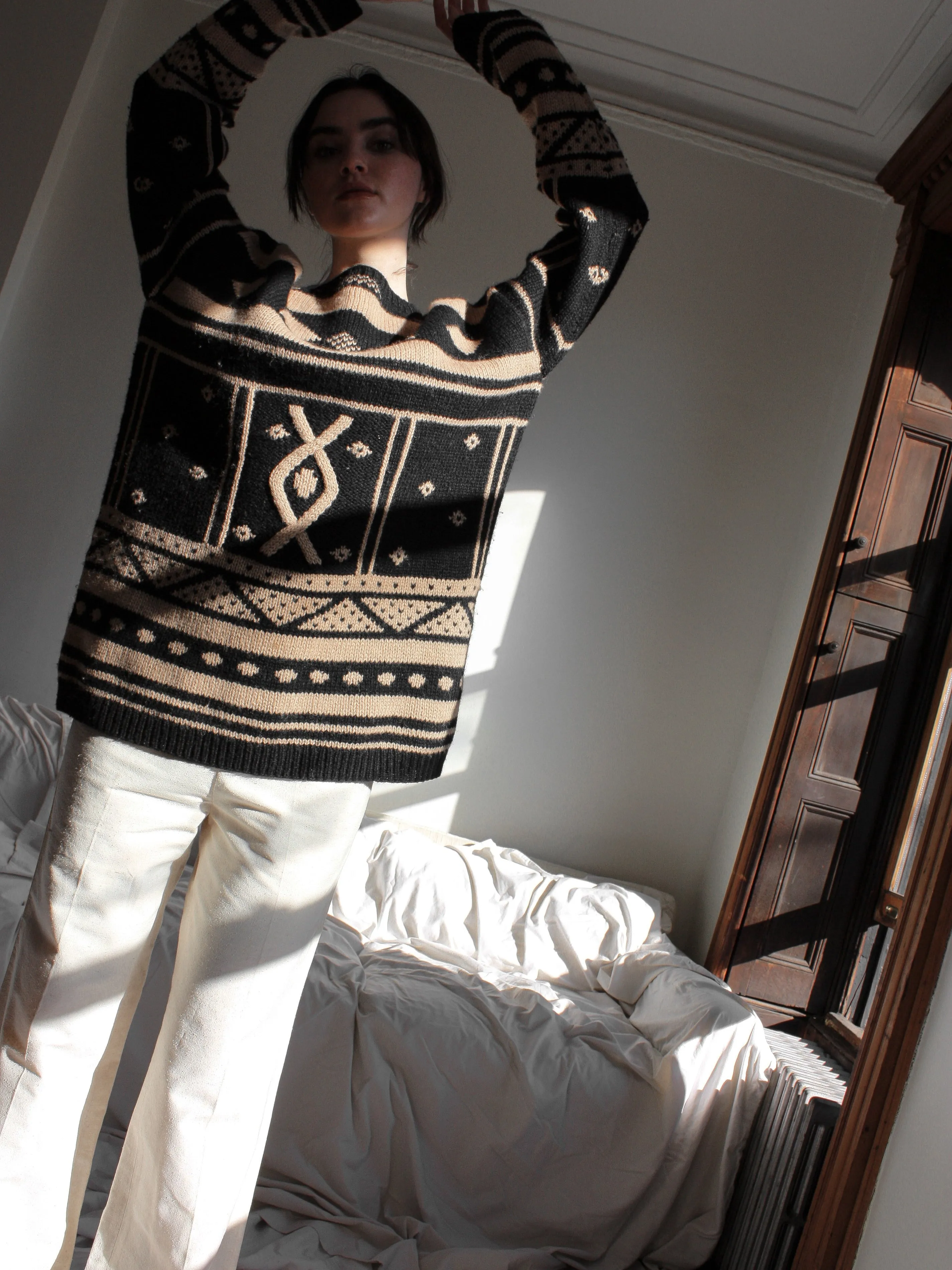 Patterned Wool Hand Knit