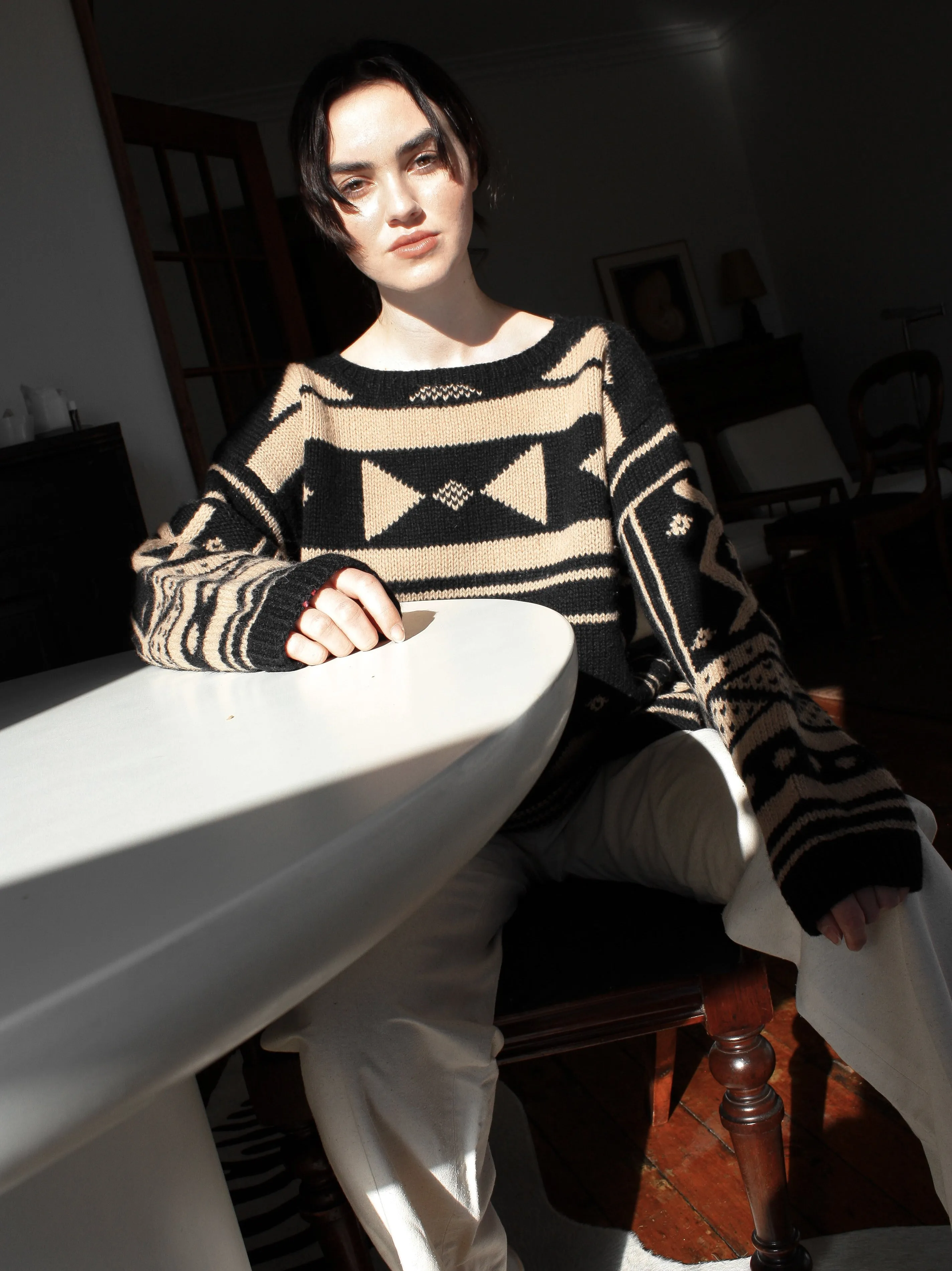 Patterned Wool Hand Knit