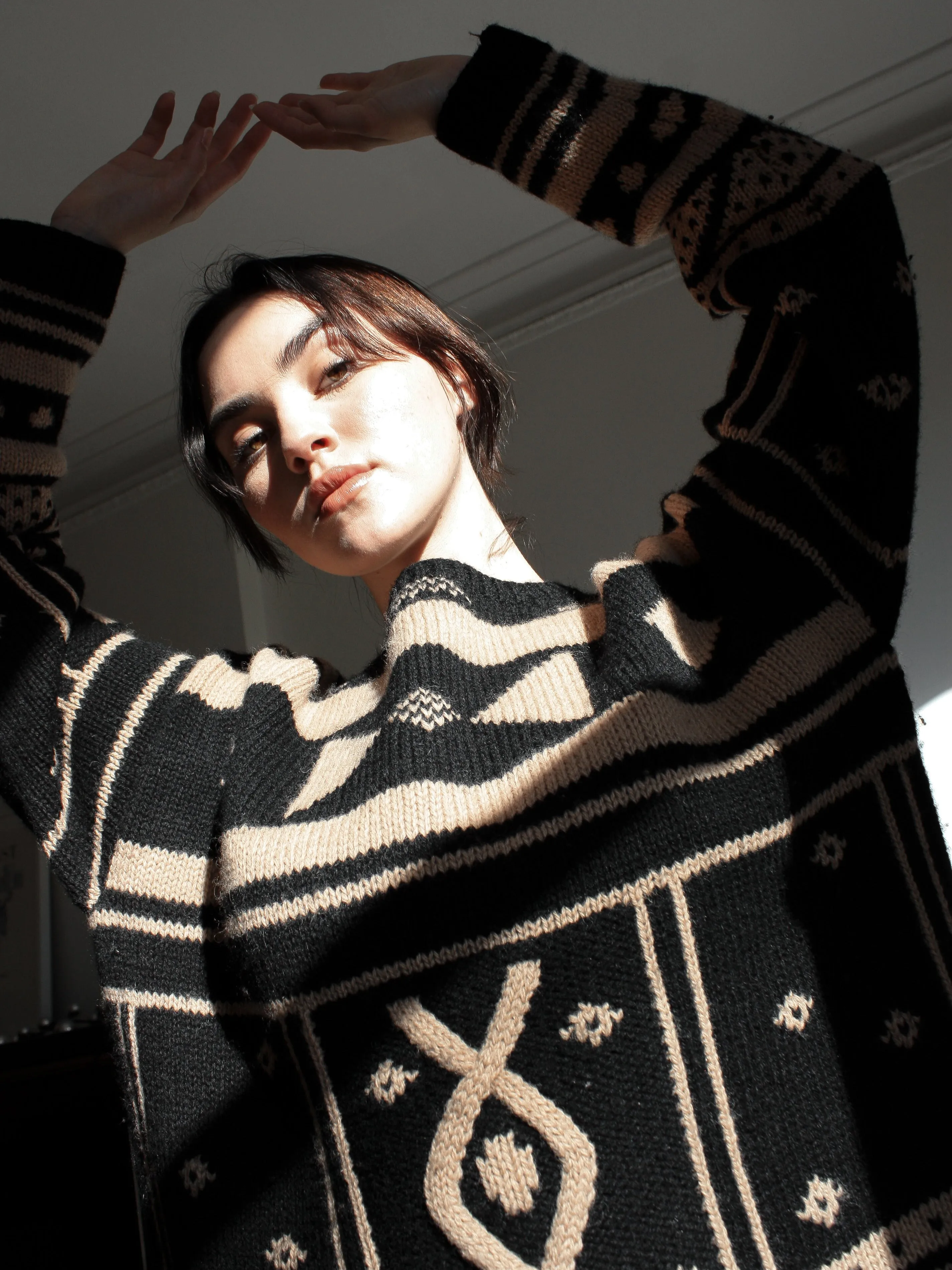 Patterned Wool Hand Knit