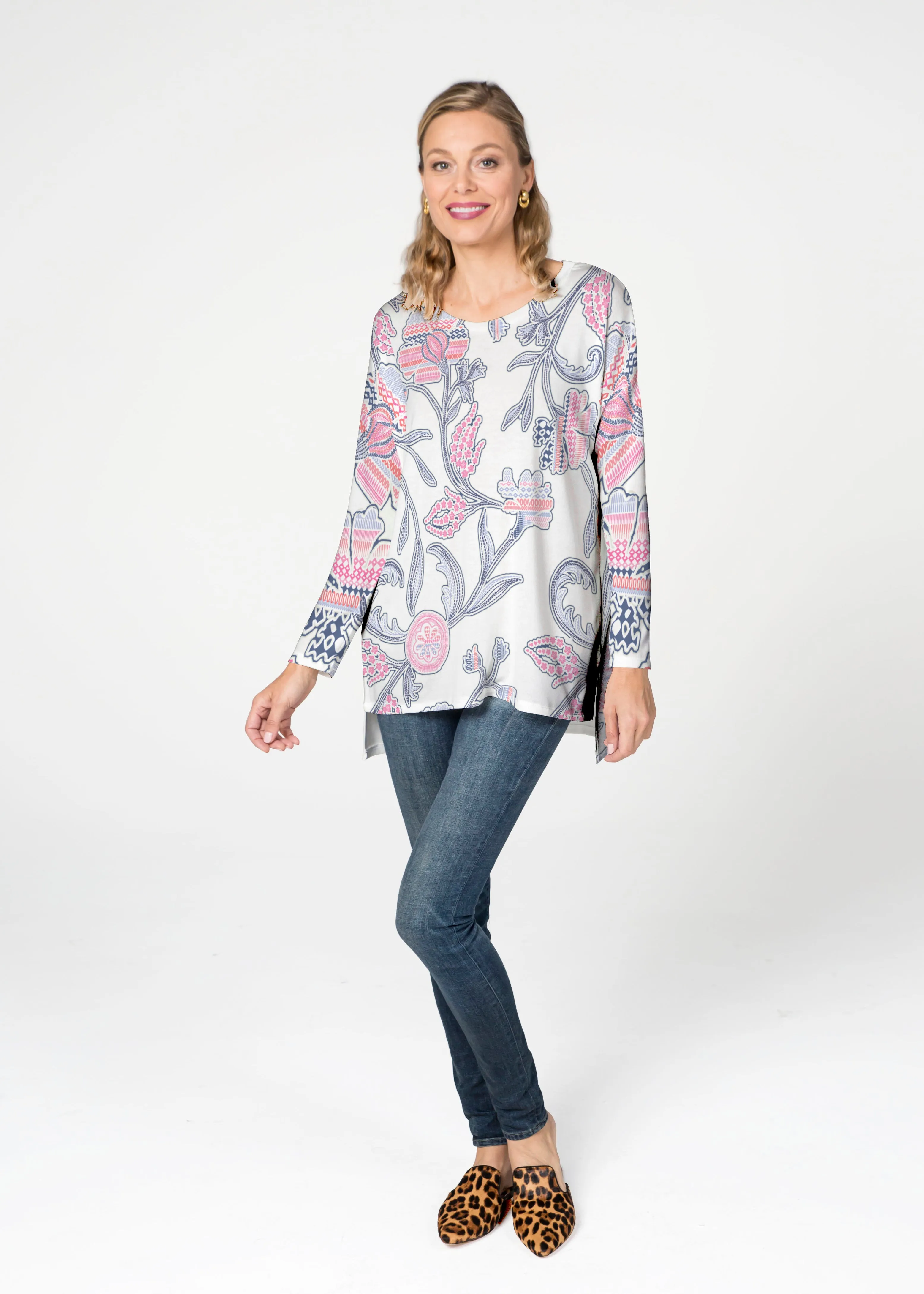 Patterns at Play Pink (7839) ~ Slouchy Butterknit Top