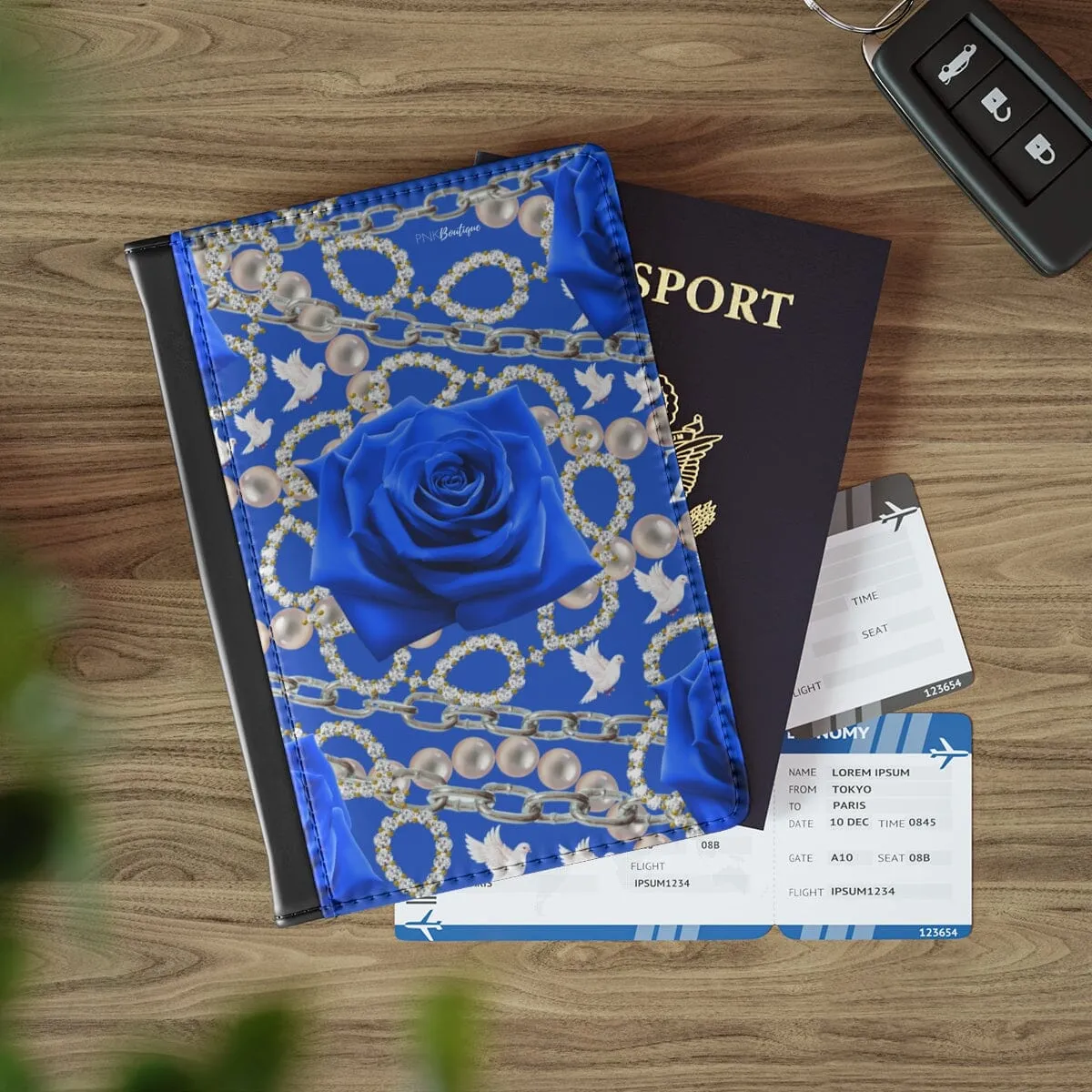 Pearls and Dove Custom Passport Cover