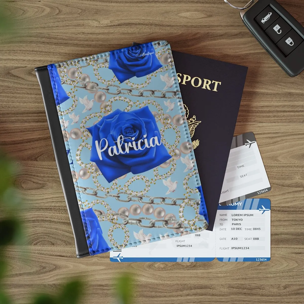 Pearls and Dove Custom Passport Cover