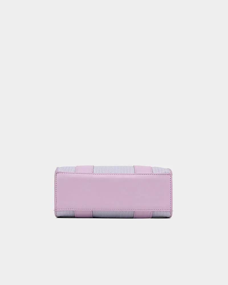 Pebble Leather Mini Tote Bag in Purple