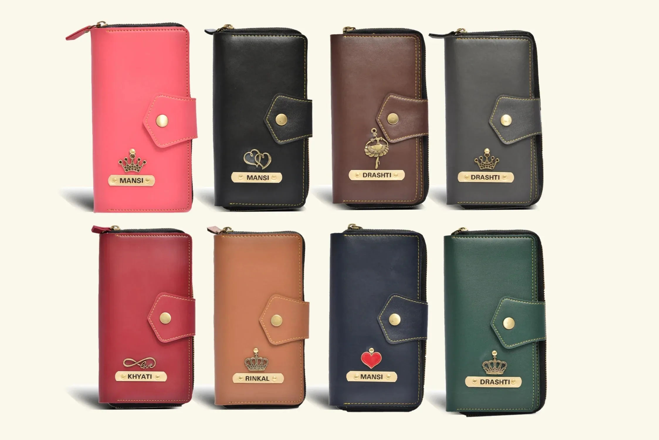 Personalized Couple's Combo : Premium Lady Wallet ( Product 1 )& Men's Wallet(Product 2) - Brown