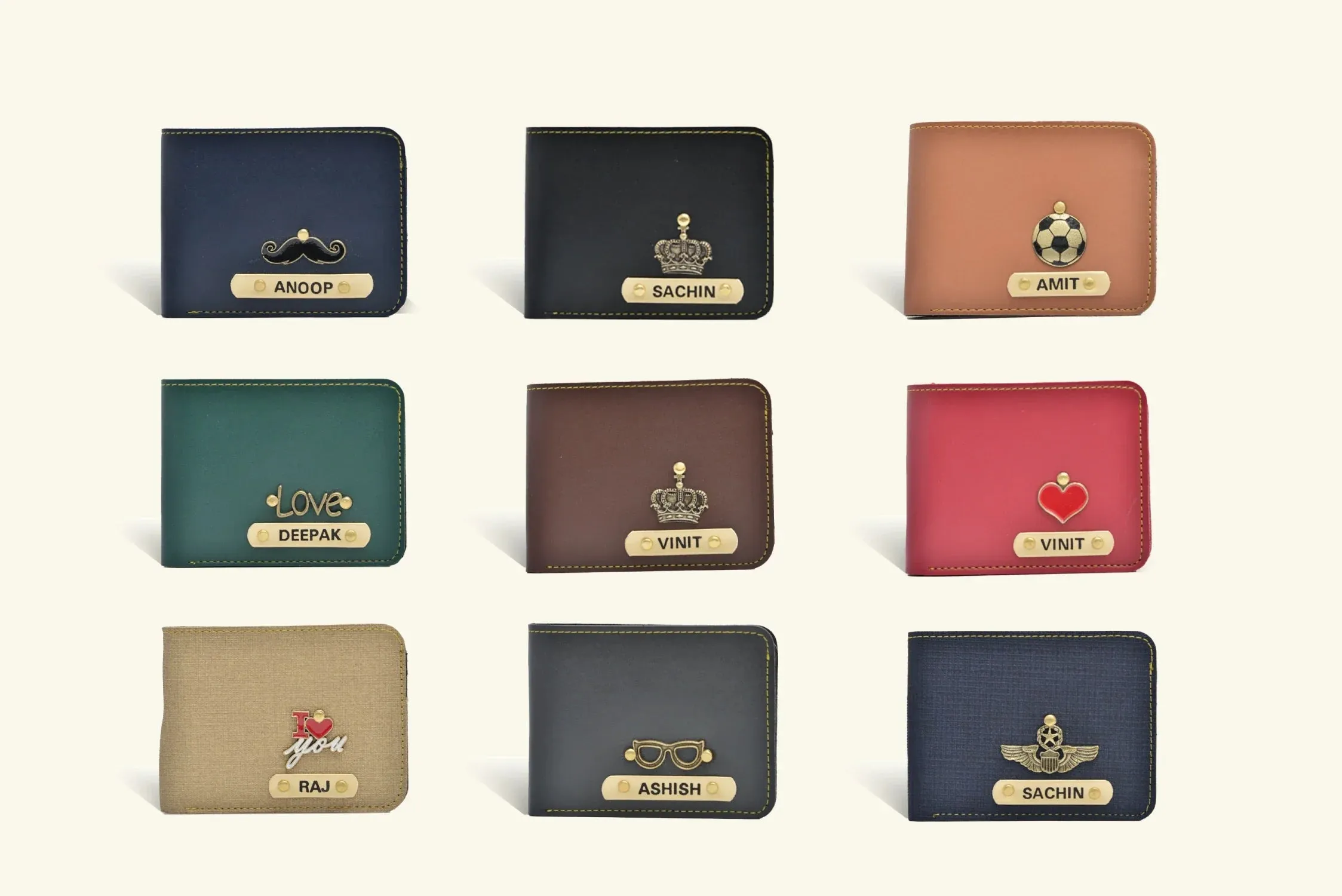 Personalized Couple's Combo : Premium Lady Wallet ( Product 1 )& Men's Wallet(Product 2) - Brown