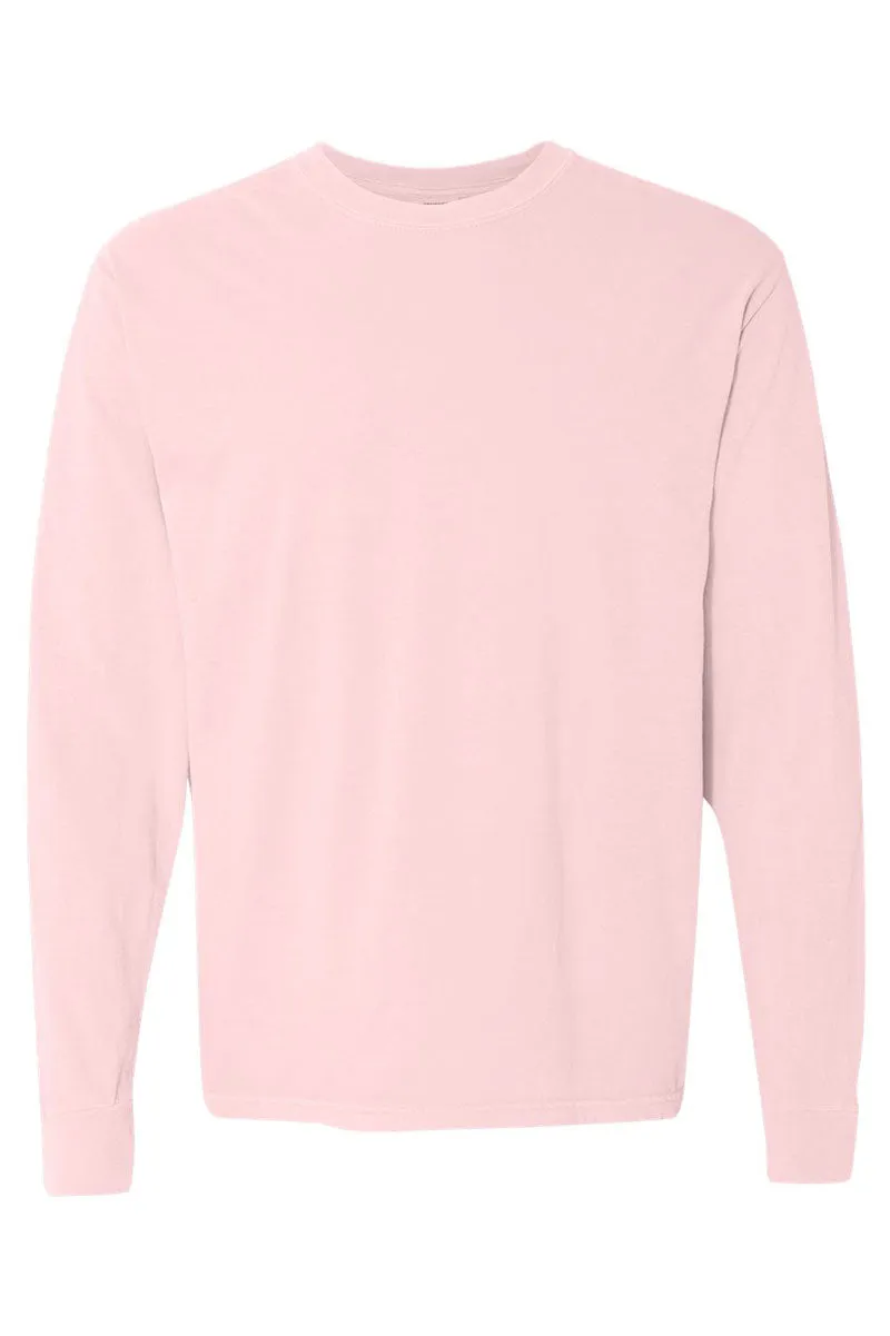 Pink Church Come Let Us Adore Him Comfort Colors Heavyweight Long Sleeve T-Shirt