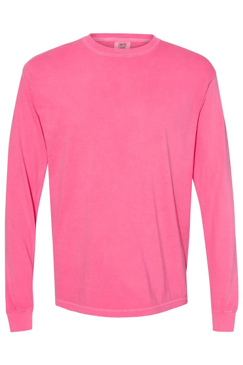 Pink Church Come Let Us Adore Him Comfort Colors Heavyweight Long Sleeve T-Shirt