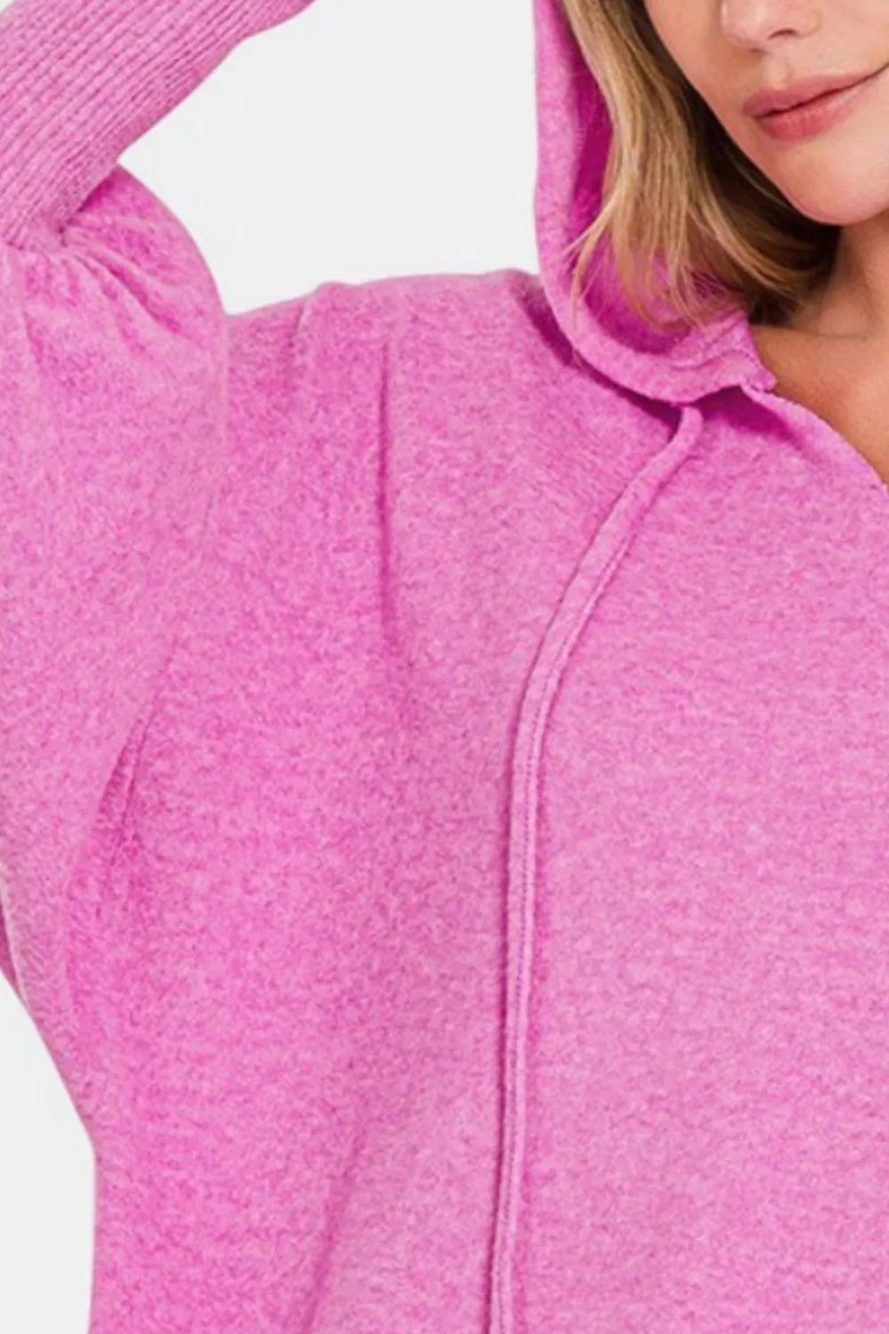 Pink Cropped Hoodie