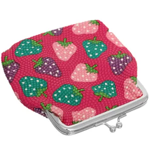 Pink Multicolor Strawberry Kisslock Coin Purse