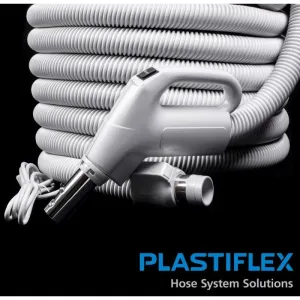 Plastiflex Crushproof Hose W/ Gas Pump Swivel Handle 35' Light Grey