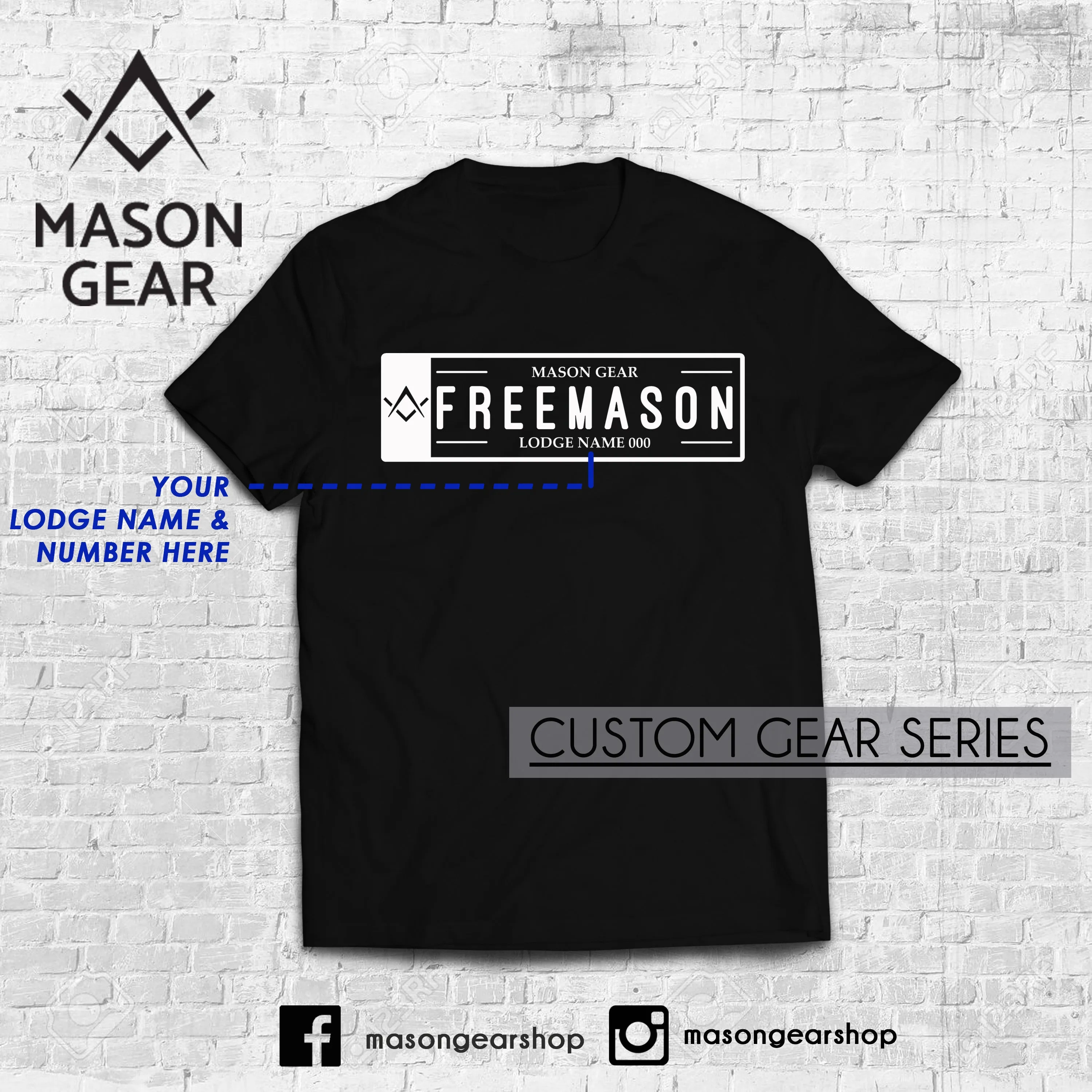 PLATE NUMBER t-shirt design -Print your Lodge name and number