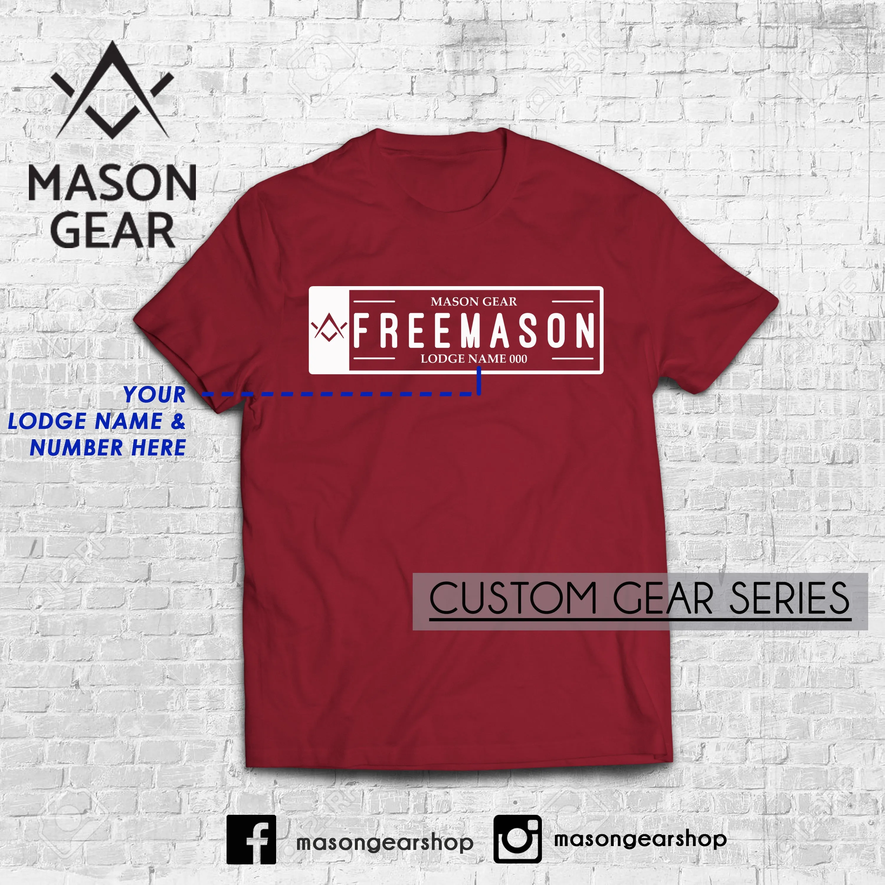 PLATE NUMBER t-shirt design -Print your Lodge name and number