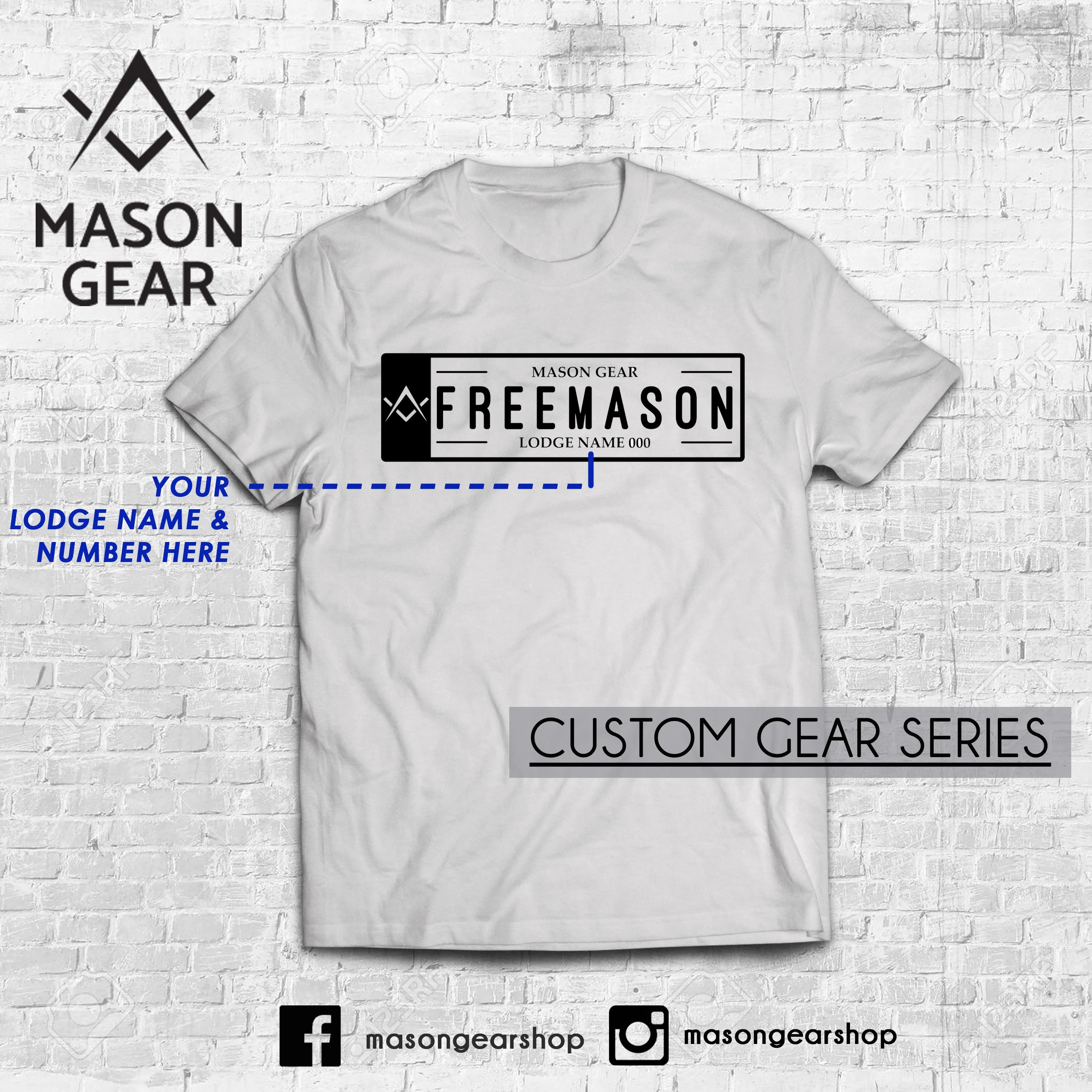 PLATE NUMBER t-shirt design -Print your Lodge name and number