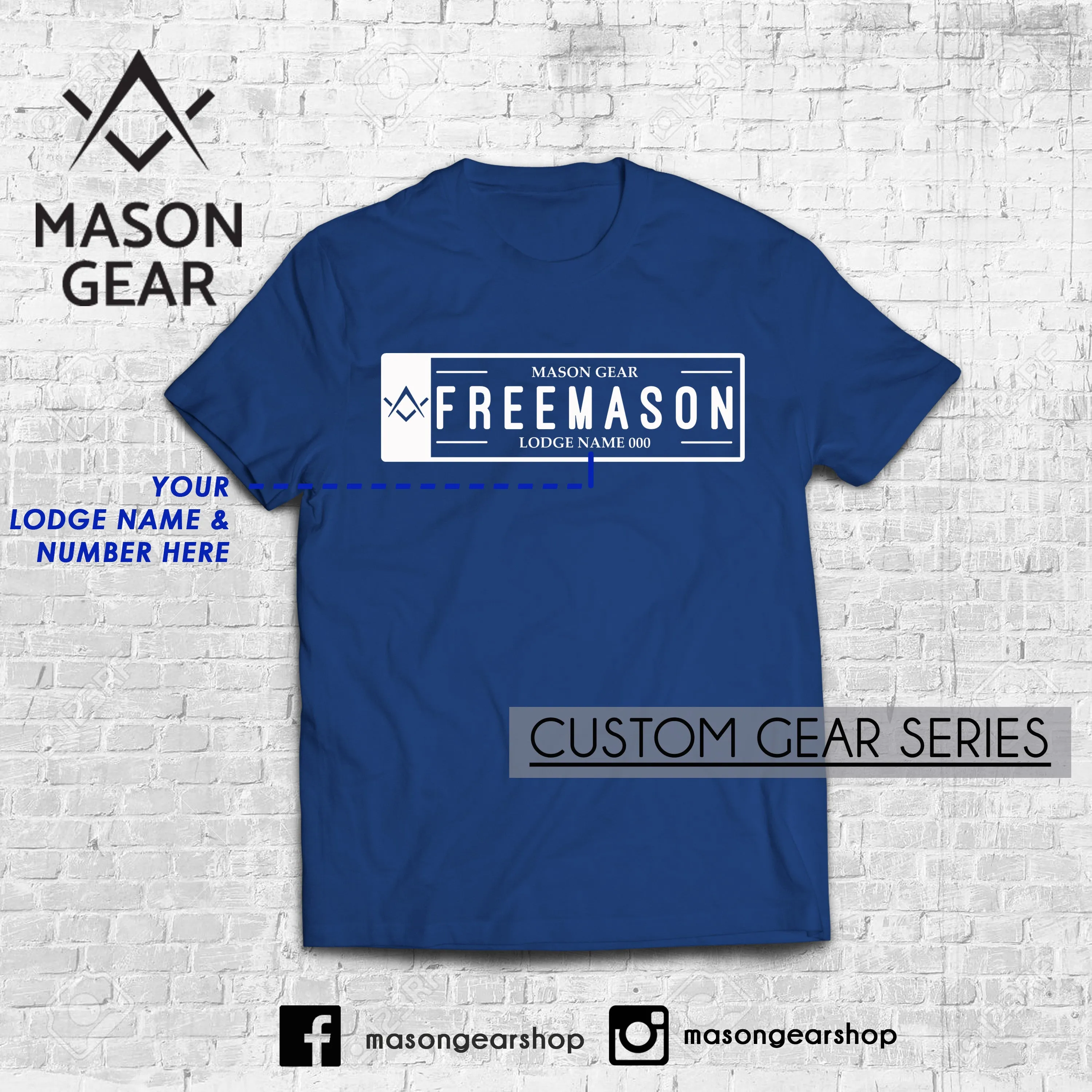 PLATE NUMBER t-shirt design -Print your Lodge name and number