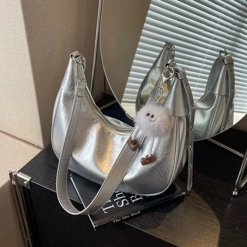 Plush Charm Shoulder Bag