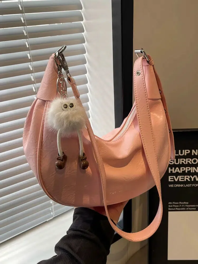 Plush Charm Shoulder Bag