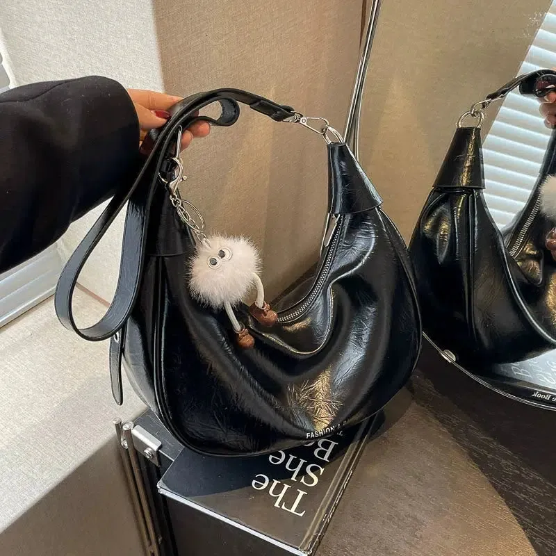 Plush Charm Shoulder Bag