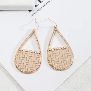Polyurethane & 18K Gold-Plated Woven Openwork Teardrop Earrings