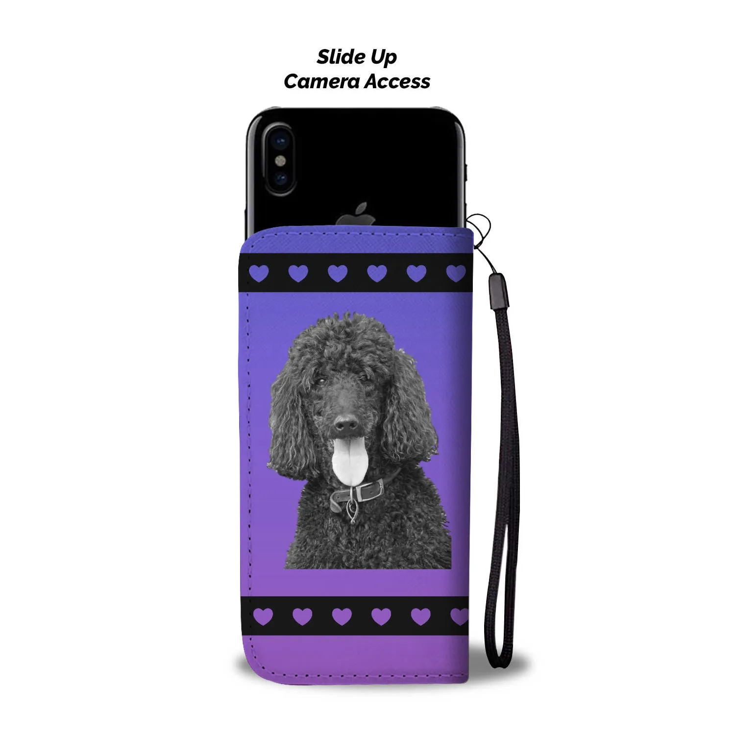 Poodle Standard Black Phone Case Wallet