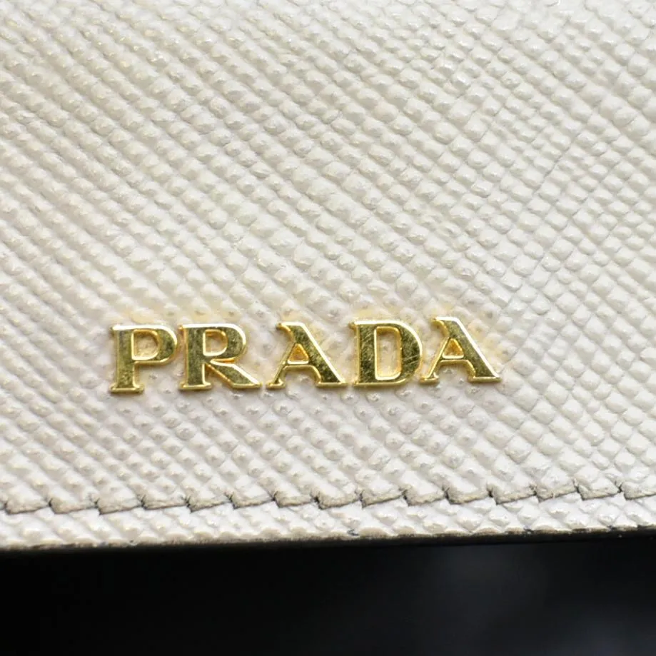 PRADA Double Handle Saffiano Leather Tote Bag Grey