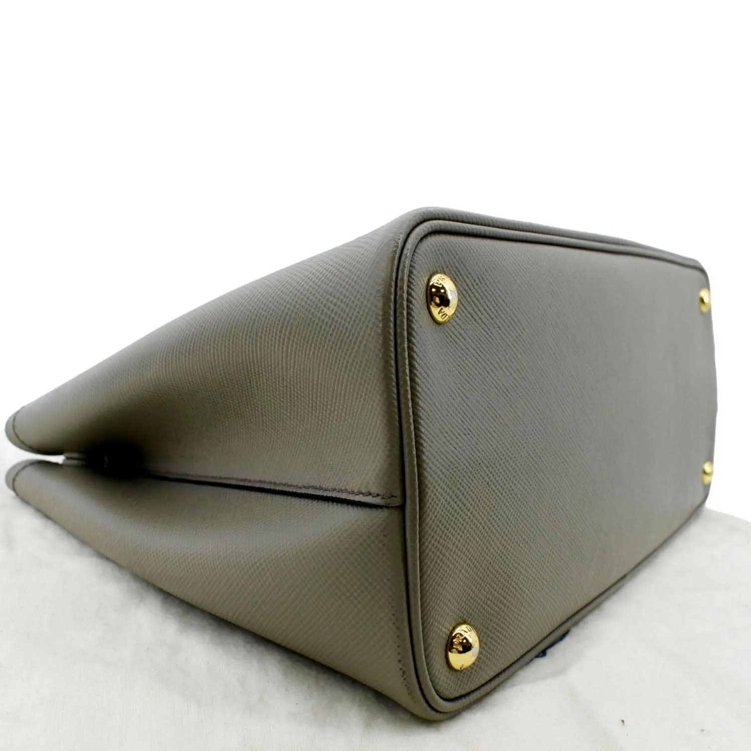 PRADA Double Handle Saffiano Leather Tote Bag Grey