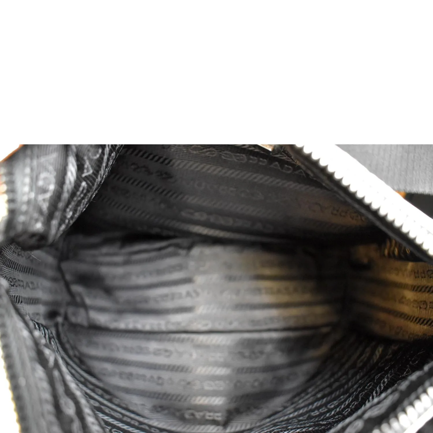 PRADA Re-Nylon Leather Shoulder Bag White