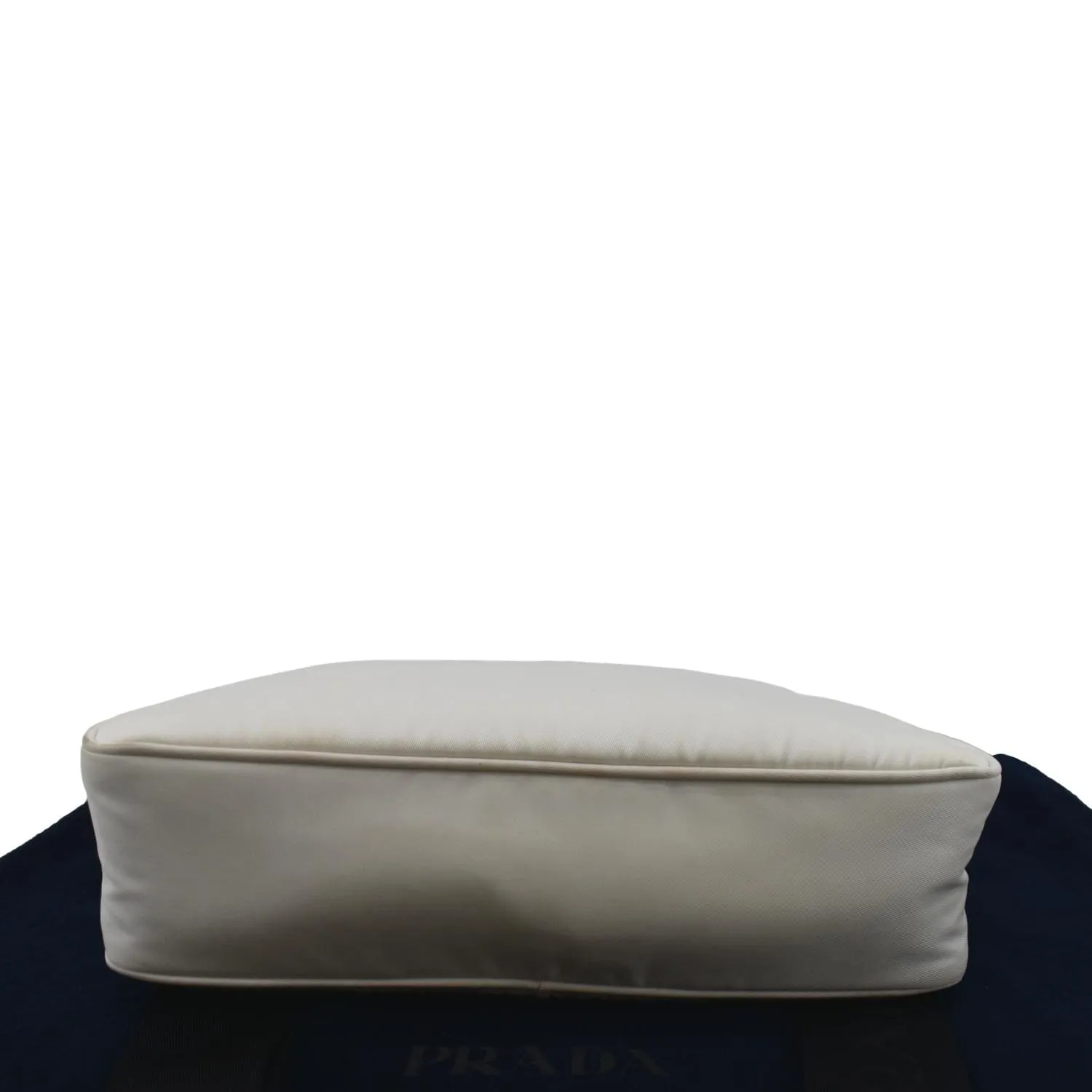 PRADA Re-Nylon Leather Shoulder Bag White