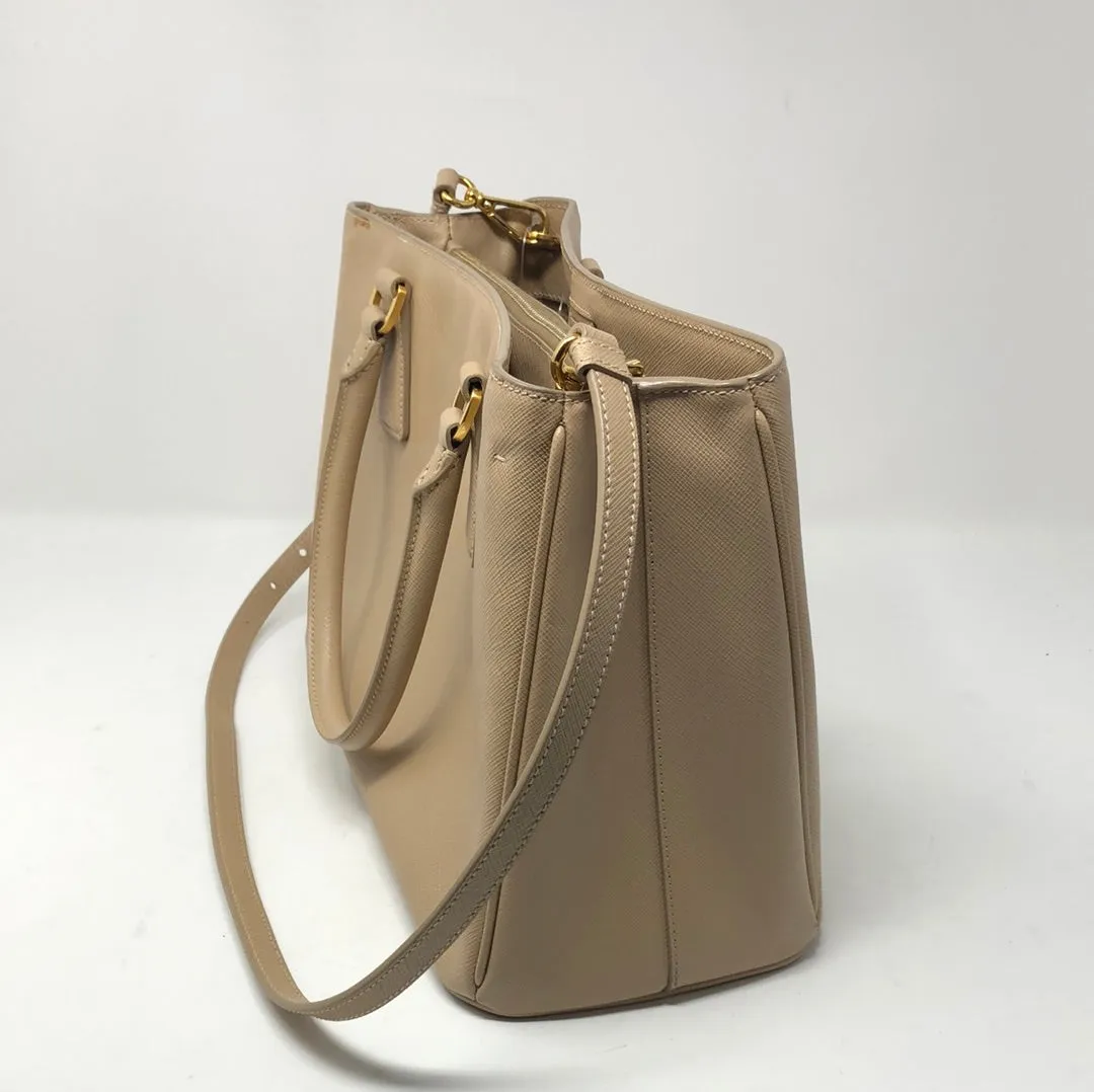 Prada Saffiano Lux Medium Cammeo Tote