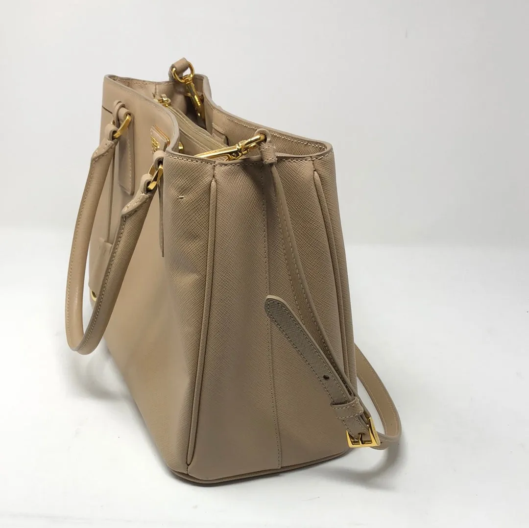 Prada Saffiano Lux Medium Cammeo Tote