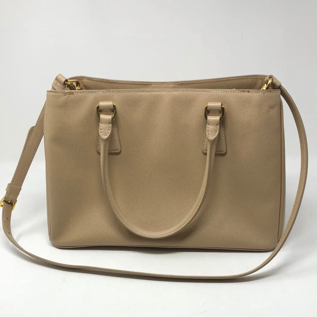 Prada Saffiano Lux Medium Cammeo Tote