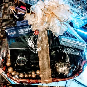Premium Gentleman Flair Basket $60 Optimismic Wigs and Gifts Shop West St Paul MN